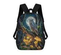 sinyumoney Mochila Escolar Infantil Owl in Moonlight Forest Mochila Escolar Infantil De Moda Informal Mochilas De Viaje Con Estampado 3D Divertidas Y Geniales Bolsas Para Libros 17inch