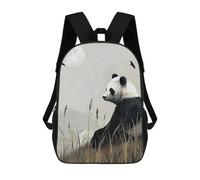 sinyumoney Mochila Escolar Infantil Panda in Tall Grass Mochila Escolar Infantil De Moda Informal Mochilas De Viaje Con Estampado 3D Divertidas Y Geniales Bolsas Para Libros 17inch