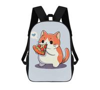 sinyumoney Mochila Escolar Infantil Pizza Loving Cat Mochila Escolar Infantil De Moda Informal Mochilas De Viaje Con Estampado 3D Divertidas Y Geniales Bolsas Para Libros 17inch