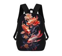 sinyumoney Mochila Escolar Infantil Pond Koi Fish Mochila Escolar Infantil De Moda Informal Mochilas De Viaje Con Estampado 3D Divertidas Y Geniales Bolsas Para Libros 17inch