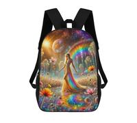 sinyumoney Mochila Escolar Infantil Rainbow Cosmic Garden Mochila Infantil Estampada Mochila De Viaje Para Niños Y Niñas Mochila Escolar 17inch
