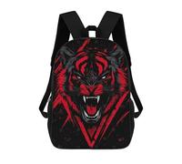 sinyumoney Mochila Escolar Infantil Red And Black Tiger Illustration Mochila Escolar Infantil De Moda Informal Mochilas De Viaje Con Estampado 3D Divertidas Y Geniales Bolsas Para Libros 17inch