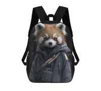 sinyumoney Mochila Escolar Infantil Red Panda in A Hoodie Animal Mochila Escolar Infantil De Moda Informal Mochilas De Viaje Con Estampado 3D Divertidas Y Geniales Bolsas Para Libros 17inch