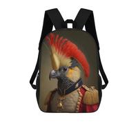 sinyumoney Mochila Escolar Infantil Regal Parrot in Noble Attire Mochila Escolar Infantil De Moda Informal Mochilas De Viaje Con Estampado 3D Divertidas Y Geniales Bolsas Para Libros 17inch