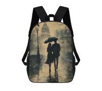 sinyumoney Mochila Escolar Infantil Romantic Rainy Walk - Charcoal Style Mochila Escolar Infantil De Moda Informal Mochilas De Viaje Con Estampado 3D Divertidas Y Geniales Bolsas Para Libros 17inch