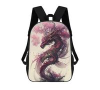 sinyumoney Mochila Escolar Infantil Sakura Dragon Mochila De Moda Para Adolescentes Mochila Informal Para Niño Y Niña Mochila Escolar Para Adolescentes Mochila Impresa En 3D 17inch