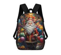 sinyumoney Mochila Escolar Infantil Santa Claus in Balloon Land Mochila Infantil Estampada Mochila De Viaje Para Niños Y Niñas Mochila Escolar 17inch