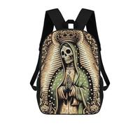 sinyumoney Mochila Escolar Infantil Santa Muerte Lady of Guadalupe Mochila Escolar Infantil De Moda Informal Mochilas De Viaje Con Estampado 3D Divertidas Y Geniales Bolsas Para Libros 17inch