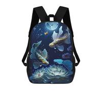 sinyumoney Mochila Escolar Infantil Serene Night Aquatic Scene Mochila Infantil Estampada Mochila De Viaje Para Niños Y Niñas Mochila Escolar 17inch