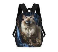 sinyumoney Mochila Escolar Infantil Siamese Cat Mochila Escolar Infantil De Moda Informal Mochilas De Viaje Con Estampado 3D Divertidas Y Geniales Bolsas Para Libros 17inch