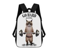 sinyumoney Mochila Escolar Infantil Siamese Cat Weightlifting Mochila De Moda Para Adolescentes Mochila Informal Para Niño Y Niña Mochila Escolar Para Adolescentes Mochila Impresa En 3D 17inch