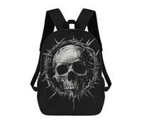 sinyumoney Mochila Escolar Infantil Skull with Crown of Thorns Mochila Escolar Infantil De Moda Informal Mochilas De Viaje Con Estampado 3D Divertidas Y Geniales Bolsas Para Libros 17inch