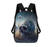 sinyumoney Mochila Escolar Infantil Skull with Flowers in Desert Mochila Escolar Infantil De Moda Informal Mochilas De Viaje Con Estampado 3D Divertidas Y Geniales Bolsas Para Libros 17inch