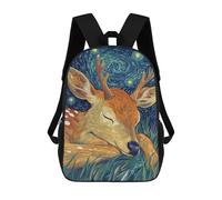 sinyumoney Mochila Escolar Infantil Sleeping Deer Under Starry Night Mochila De Moda Para Adolescentes Mochila Informal Para Niño Y Niña Mochila Escolar Para Adolescentes Mochila Impresa En 3D 17inch