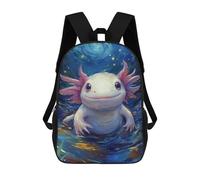 sinyumoney Mochila Escolar Infantil Smiling Axolotl in Water Mochila Escolar Infantil De Moda Informal Mochilas De Viaje Con Estampado 3D Divertidas Y Geniales Bolsas Para Libros 17inch