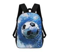 sinyumoney Mochila Escolar Infantil Soccer Ball in Net, Blue Watercolor Mochila Escolar Infantil De Moda Informal Mochilas De Viaje Con Estampado 3D Divertidas Y Geniales Bolsas Para Libros 17inch