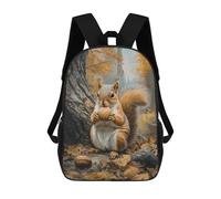 sinyumoney Mochila Escolar Infantil Squirrel with Nut in Autumn Forest Mochila Escolar Infantil De Moda Informal Mochilas De Viaje Con Estampado 3D Divertidas Y Geniales Bolsas Para Libros 17inch
