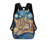 sinyumoney Mochila Escolar Infantil Starry Night Lynx Mochila De Moda Para Adolescentes Mochila Informal Para Niño Y Niña Mochila Escolar Para Adolescentes Mochila Impresa En 3D 17inch