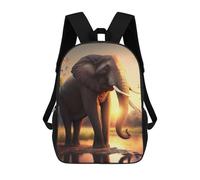 sinyumoney Mochila Escolar Infantil Sunset Elephant Majesty Mochila Escolar Infantil De Moda Informal Mochilas De Viaje Con Estampado 3D Divertidas Y Geniales Bolsas Para Libros 17inch