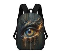 sinyumoney Mochila Escolar Infantil Surreal Eye with Golden Tears Mochila Escolar Infantil De Moda Informal Mochilas De Viaje Con Estampado 3D Divertidas Y Geniales Bolsas Para Libros 17inch