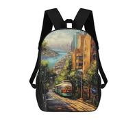 sinyumoney Mochila Escolar Infantil Sydney Australia Oil Paint Mochila Infantil Estampada Mochila De Viaje Para Niños Y Niñas Mochila Escolar 17inch