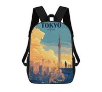 sinyumoney Mochila Escolar Infantil Tokyo Japan Cityscape Mochila Escolar Infantil De Moda Informal Mochilas De Viaje Con Estampado 3D Divertidas Y Geniales Bolsas Para Libros 17inch