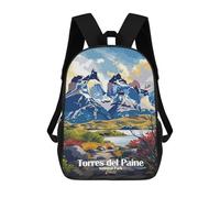sinyumoney Mochila Escolar Infantil Torres Del Paine National Park Chile Mochila Escolar Infantil De Moda Informal Mochilas De Viaje Con Estampado 3D Divertidas Y Geniales Bolsas Para Libros 17inch