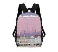 sinyumoney Mochila Escolar Infantil Travel to Braunschweig Mochila Escolar Infantil De Moda Informal Mochilas De Viaje Con Estampado 3D Divertidas Y Geniales Bolsas Para Libros 17inch