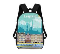 sinyumoney Mochila Escolar Infantil Travel to Leipzig Mochila Escolar Infantil De Moda Informal Mochilas De Viaje Con Estampado 3D Divertidas Y Geniales Bolsas Para Libros 17inch