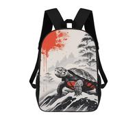 sinyumoney Mochila Escolar Infantil Turtle Japanese Painting Mochila Escolar Infantil De Moda Informal Mochilas De Viaje Con Estampado 3D Divertidas Y Geniales Bolsas Para Libros 17inch