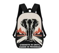 sinyumoney Mochila Escolar Infantil Unity Elephant March Mochila Escolar Infantil De Moda Informal Mochilas De Viaje Con Estampado 3D Divertidas Y Geniales Bolsas Para Libros 17inch