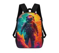 sinyumoney Mochila Escolar Infantil Vibrant Astronaut in Space -9 Mochila Escolar Infantil De Moda Informal Mochilas De Viaje Con Estampado 3D Divertidas Y Geniales Bolsas Para Libros 17inch