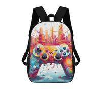 sinyumoney Mochila Escolar Infantil Vibrant Gaming Controller Artwork -144 Mochila Infantil Estampada Mochila De Viaje Para Niños Y Niñas Mochila Escolar 17inch