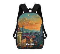 sinyumoney Mochila Escolar Infantil Vienna Cityscape Sunset Mochila Escolar Infantil De Moda Informal Mochilas De Viaje Con Estampado 3D Divertidas Y Geniales Bolsas Para Libros 17inch