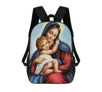sinyumoney Mochila Escolar Infantil Virgin Mary 3 Mochila Escolar Infantil De Moda Informal Mochilas De Viaje Con Estampado 3D Divertidas Y Geniales Bolsas Para Libros 17inch
