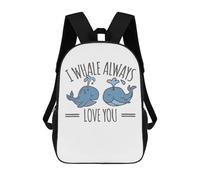 sinyumoney Mochila Escolar Infantil Whale Always Love You Mochila Escolar Infantil De Moda Informal Mochilas De Viaje Con Estampado 3D Divertidas Y Geniales Bolsas Para Libros 17inch