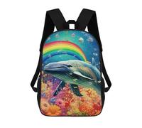 sinyumoney Mochila Escolar Infantil Whale in Rainbow Garden Mochila Infantil Estampada Mochila De Viaje Para Niños Y Niñas Mochila Escolar 17inch