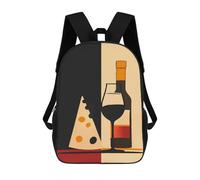 sinyumoney Mochila Escolar Infantil Wine with Cheese Mochila Infantil Estampada Mochila De Viaje Para Niños Y Niñas Mochila Escolar 17inch