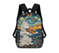 sinyumoney Mochila Escolar Infantil Wolf Playing Violin Mochila Infantil Estampada Mochila De Viaje Para Niños Y Niñas Mochila Escolar 17inch