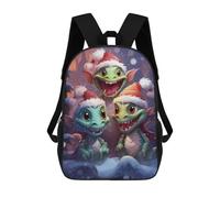 sinyumoney Mochila Escolar Infantil Xmas Dragon Family Mochila Infantil Estampada Mochila De Viaje Para Niños Y Niñas Mochila Escolar 17inch