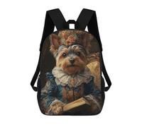 sinyumoney Mochila Escolar Infantil Yorkshire Terrier Renaissance Duchess Vintage Dog Painting Mochila Infantil Estampada Mochila De Viaje Para Niños Y Niñas Mochila Escolar 17inch