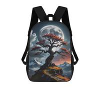 sinyumoney Mochila Escolar Japanese Bonsai Tree Moon Impresa En 3D Con Bolsillos Grandes Para Niños, Mochilas Infantiles, Bolsas Para Libros, Mochila Escolar Para Niños 17inch