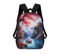 sinyumoney Mochila Escolar Japanese Pagoda Landscape Impresa En 3D Con Bolsillos Grandes Para Niños, Mochilas Infantiles, Bolsas Para Libros, Mochila Escolar Para Niños 17inch