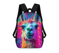 sinyumoney Mochila Escolar Llama Black Light UV Glow Impresa En 3D Para Libros, Mochilas De Moda, Mochilas De Gran Capacidad, Mochilas De Viaje Para Niños
