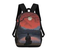 sinyumoney Mochila Escolar Lonely Japanese Painting Impresa En 3D Con Bolsillos Grandes Para Niños, Mochilas Infantiles, Bolsas Para Libros, Mochila Escolar Para Niños 17inch