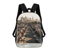 sinyumoney Mochila Escolar Los Angeles City Impresa En 3D Con Bolsillos Grandes Para Niños, Mochilas Infantiles, Bolsas Para Libros, Mochila Escolar Para Niños 17inch