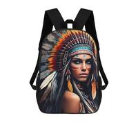 sinyumoney Mochila Escolar Native American Headdress Artwork Impresa En 3D Con Bolsillos Grandes Para Niños, Mochilas Infantiles, Bolsas Para Libros, Mochila Escolar Para Niños 17inch