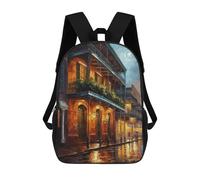 sinyumoney Mochila Escolar New Orleans Beauty USA Impresa En 3D Con Bolsillos Grandes Para Niños, Mochilas Infantiles, Bolsas Para Libros, Mochila Escolar Para Niños 17inch