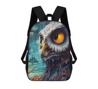 sinyumoney Mochila Escolar Owl in A Surreal Landscape Impresa En 3D Con Bolsillos Grandes Para Niños, Mochilas Infantiles, Bolsas Para Libros, Mochila Escolar Para Niños 17inch