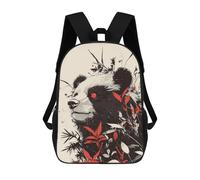 sinyumoney Mochila Escolar Panda Bear Red Eyes Impresa En 3D Con Bolsillos Grandes Para Niños, Mochilas Infantiles, Bolsas Para Libros, Mochila Escolar Para Niños 17inch